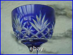 V74 Lot 10 Verre Cristal Overlay Bleu St Louis ancien Modèle Massenet