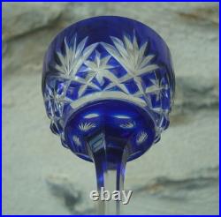 V74 Lot 10 Verre Cristal Overlay Bleu St Louis ancien Modèle Massenet