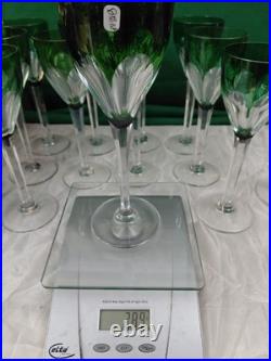 VERRE A EAU SAINT LOUIS FRANCE BRISTOL VERT HAUT 21,4 CMS Vendu à Unité 12 Dispo