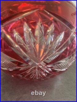 Vase Boule En Cristal Doublé Rouge De Saint-louis Numéro 12 Taillé Main