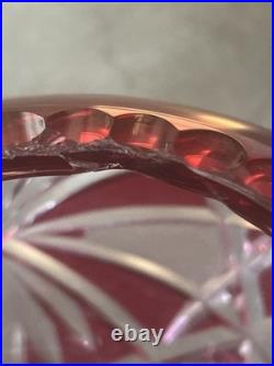 Vase Boule En Cristal Doublé Rouge De Saint-louis Numéro 12 Taillé Main