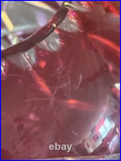 Vase Boule En Cristal Doublé Rouge De Saint-louis Numéro 12 Taillé Main