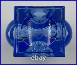 Vase Cristal de Saint-Louis Rivière de Table Bleu Très Bon État