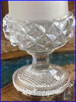 Vase Médicis en cristal de Saint Louis Baccarat Givré Pointes Diamants et Bronze