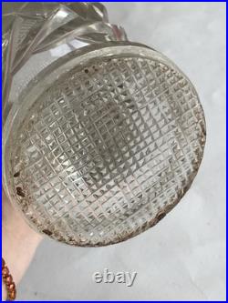 Vase Médicis en cristal de Saint Louis Baccarat Givré Pointes Diamants et Bronze