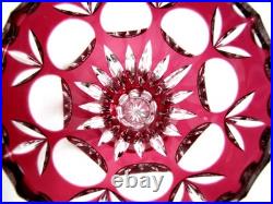 Vase Rose en Cristal Taillé Bohème St Louis Baccarat Val St Lambert