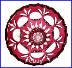 Vase Rose en Cristal Taillé Bohème St Louis Baccarat Val St Lambert