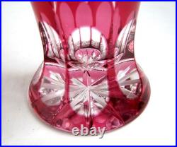 Vase Rose en Cristal Taillé Bohème St Louis Baccarat Val St Lambert