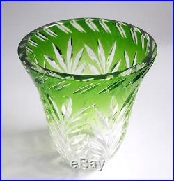 Vase Vert en Cristal Taillé de Baccarat St Louis Bohème 1,8 kg