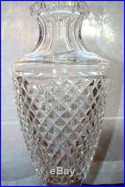 Vase cristal Saint Louis diamants pied carré