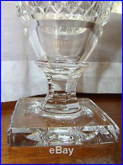 Vase cristal Saint Louis diamants pied carré