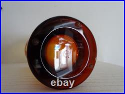 Vase diabolo cristal St Louis orange ambré DESIGN 1970 / 1980 signé H25 cm