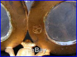 Vases Emailles Monture Bronze Baccarat Enamel Glass Legras Montjoye Saint Louis