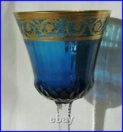Verre A Pied En Cristal De St Louis Thistle Couleur Roemer Bleu