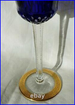 Verre A Pied En Cristal De St Louis Thistle Couleur Roemer Bleu Cobalt