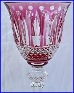 Verre A Pied En Cristal De St Louis Tommy 16.5 CM Couleur Rouge Rubis