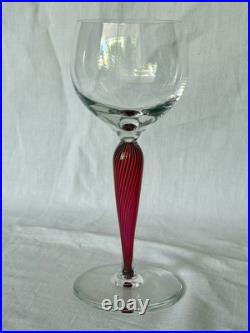 Verre A Pied En Cristal St Louis Modele Mozart Pied Rouge