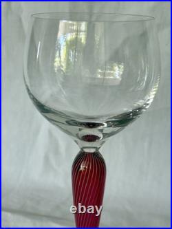 Verre A Pied En Cristal St Louis Modele Mozart Pied Rouge
