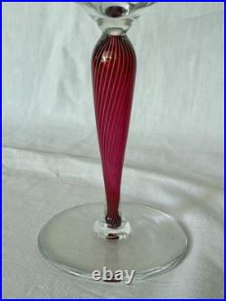 Verre A Pied En Cristal St Louis Modele Mozart Pied Rouge