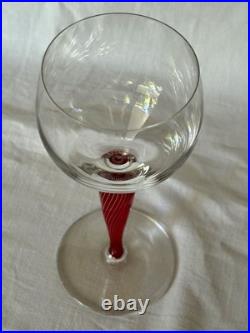 Verre A Pied En Cristal St Louis Modele Mozart Pied Rouge