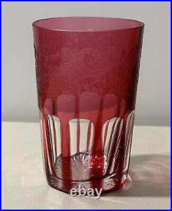 Verre A The Cristal Saint Louis Modele Rabat Couleur Rouge Rubis Numéro 1