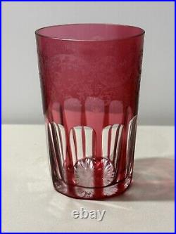 Verre A The Cristal Saint Louis Modele Rabat Couleur Rouge Rubis Numéro 1