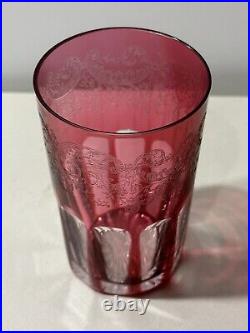 Verre A The Cristal Saint Louis Modele Rabat Couleur Rouge Rubis Numéro 1