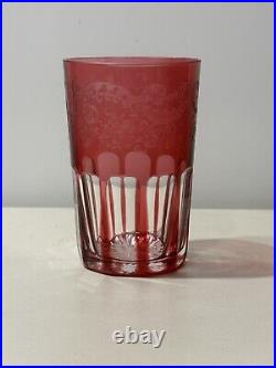 Verre A The Cristal Saint Louis Modele Rabat Couleur Rouge Rubis Numéro 1