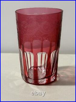 Verre A The Cristal Saint Louis Modele Rabat Couleur Rouge Rubis Numéro 1