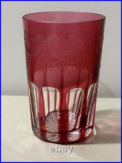 Verre A The Cristal Saint Louis Modele Rabat Couleur Rouge Rubis Numéro 1