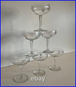 Verre Champagne Cristal Saint Louis Non Signe Debut XX Eme Coupe Lot De 6 Verres