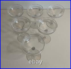 Verre Champagne Cristal Saint Louis Non Signe Debut XX Eme Coupe Lot De 6 Verres