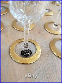 Verre Saint Louis Modele Thistle Or 37 Pièces Neuves 12 Eau 12 Vin 12 Champagne