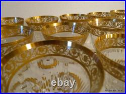 Verre à Cocktail en Saint St Louis Cristal Thistle Or signé parfait état