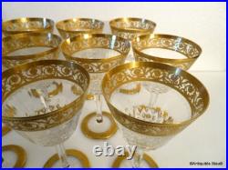 Verre à Cocktail en Saint St Louis Cristal Thistle Or signé parfait état