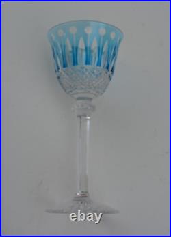Verre a eau 2 en cristal doublé BLEU signé SAINT LOUIS modèle TOMMY 19.8cm