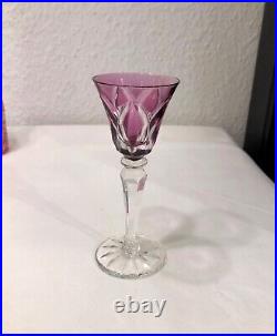 Verre à liqueurs Cristal doublé violet SAINT LOUIS signé Modèle CAMARGUE 12,5 cm