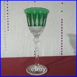Verre à roemer cristal de saint louis tommy de couleur vert signé H 19,6 cm