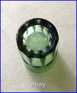 Verre à thé en cristal signé SAINT LOUIS doublé vert 10 cm Modèle RABAT gobelet
