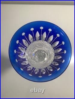 Verre à vin Roemer en cristal taillé signé St Louis Tommy Bleu foncé 19,8 cm