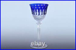Verre à vin du Rhin en cristal de St Louis modèle Tommy bleu Roemer glass blue