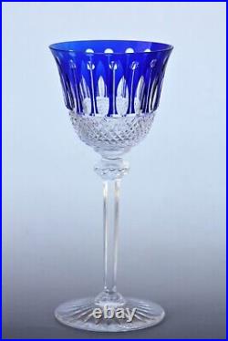 Verre à vin du Rhin en cristal de St Louis modèle Tommy bleu Roemer glass blue