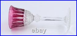 Verre à vin en cristal taillé signé St Louis Tommy améthyste 16.5 cm