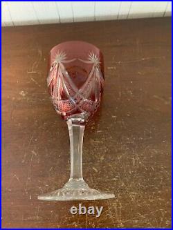 Verre à vin overlay monogrammé cristal Saint Louis