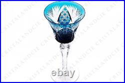 Verre à vin roemer bleu clair Vologne par Saint-Louis. Sky blue wine glass hock