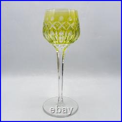 Verre à vin roemer cristal double coloré vert taillé signé Saint-Louis Traminer
