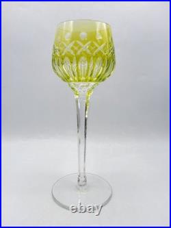 Verre à vin roemer cristal double coloré vert taillé signé Saint-Louis Traminer