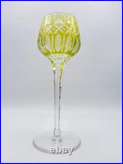 Verre à vin roemer cristal double coloré vert taillé signé Saint-Louis Traminer