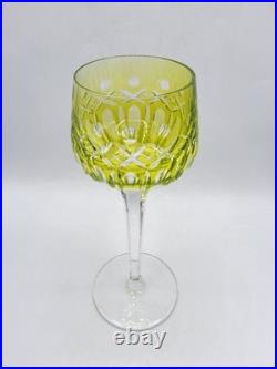 Verre à vin roemer cristal double coloré vert taillé signé Saint-Louis Traminer