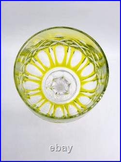 Verre à vin roemer cristal double coloré vert taillé signé Saint-Louis Traminer